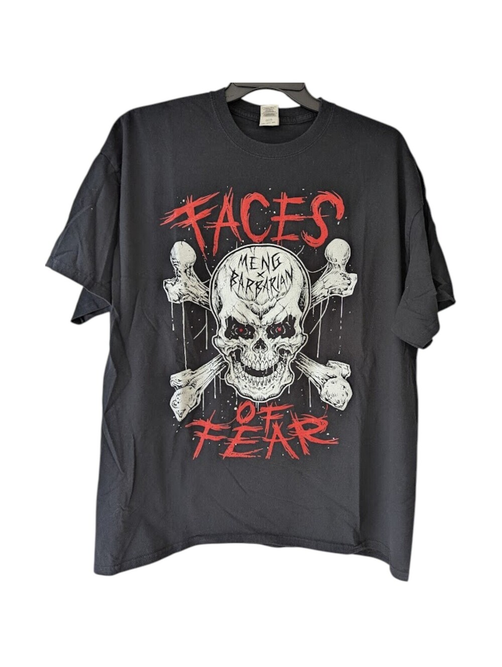 Vintage Faces of Fear Shirt 2XL Black WCW Meng Barbarian Pro Wrestling Crate Tee